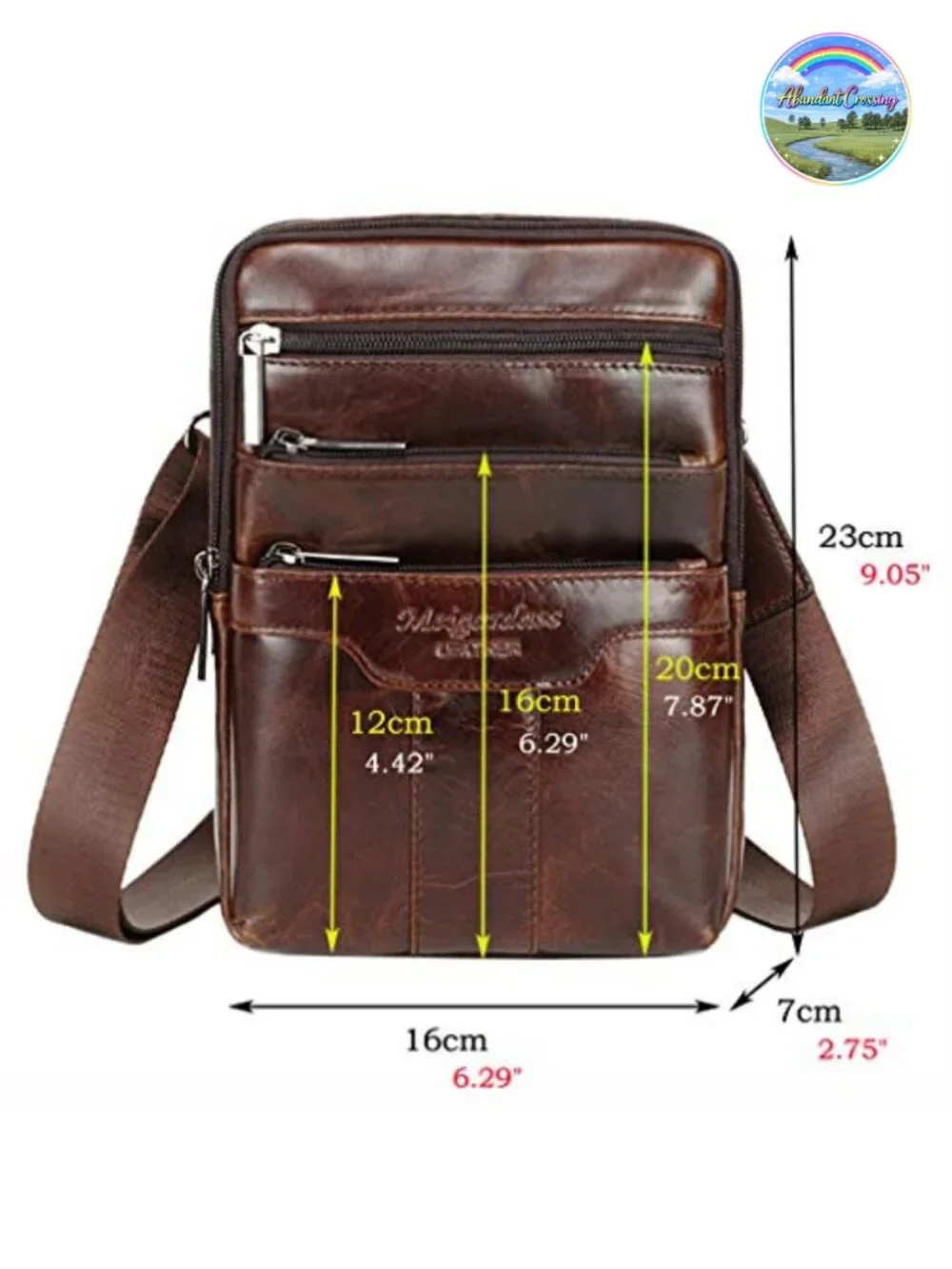 Genuine Leather Small Messenger Sling Crossbody Bag Business Travel